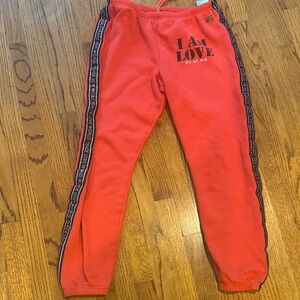 Peace Love World Red Sweatpants Med
